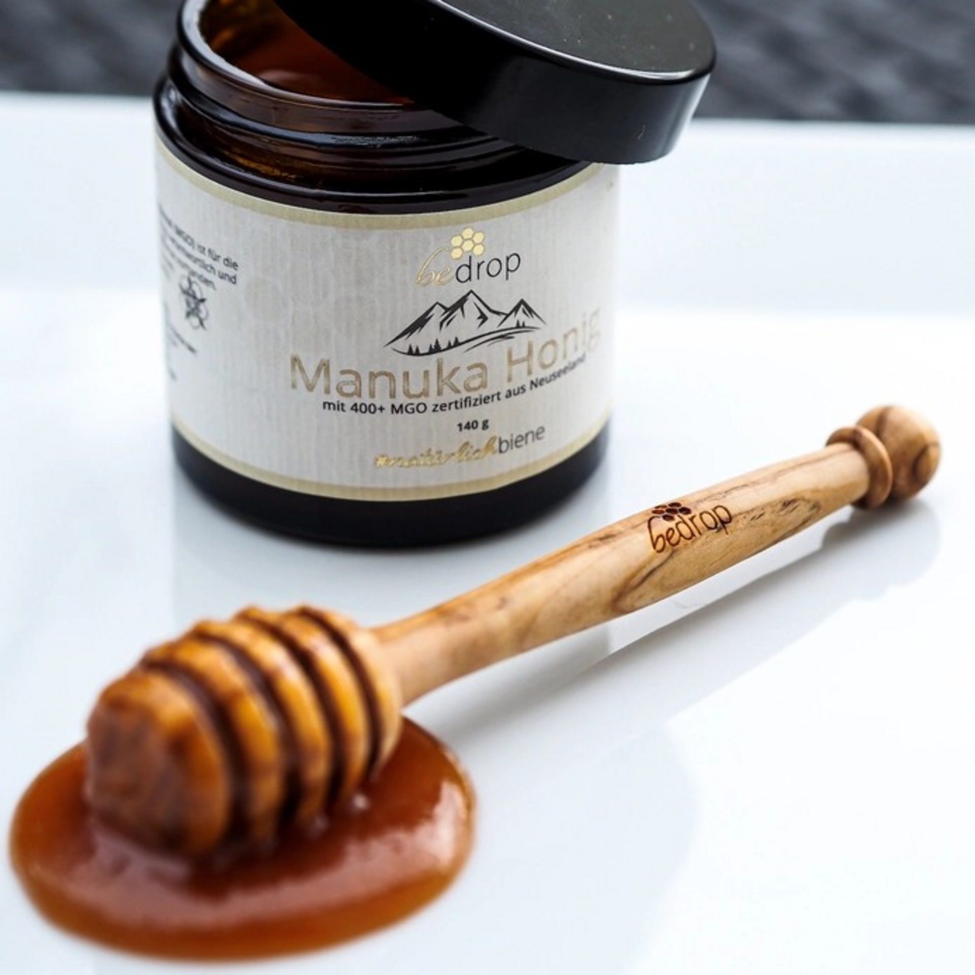 Cuchara de miel 100% de madera de olivo - 2